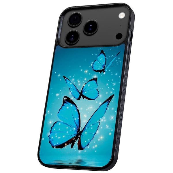 iPhone 17 / 18 Pro Max - Cover/Mobilcover Glitrende Sommerfugle