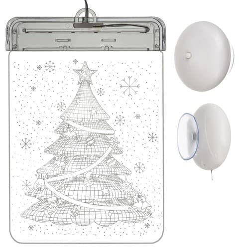 Malet glas LED 3D - Juletræ