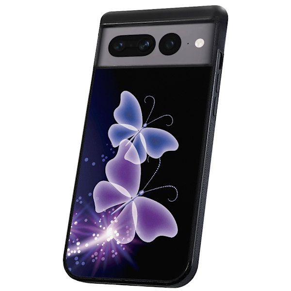 Google Pixel 8A - Skal/Mobilskal Lila Fjärilar