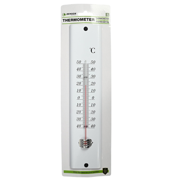Termometer metall vit 30 cm