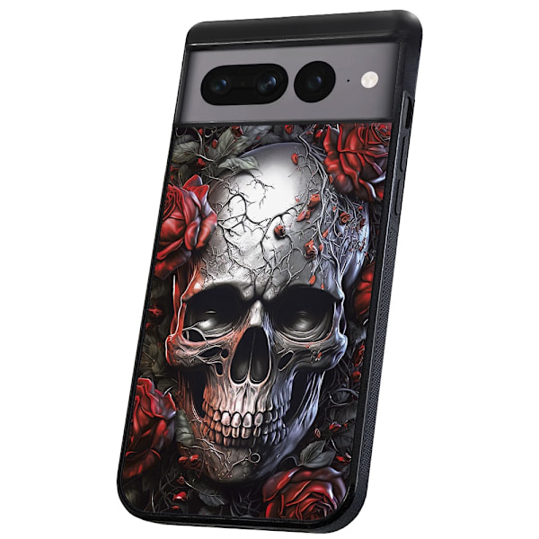 Google Pixel 9/9 Pro - Deksel/Mobildeksel Skull Roses