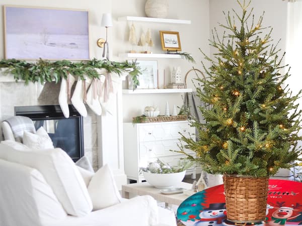 Julgransmatta - Rund tygmatta för presenter