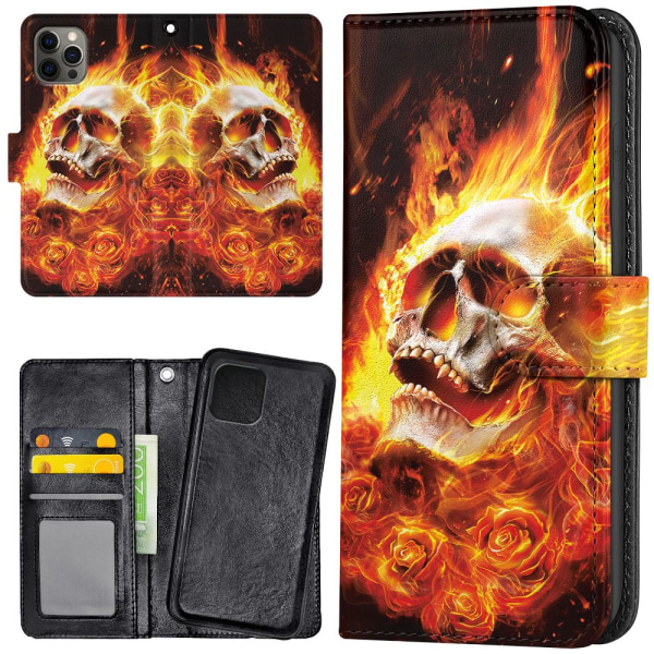 iPhone 11 Pro - Lommebok Deksel Burning Skull