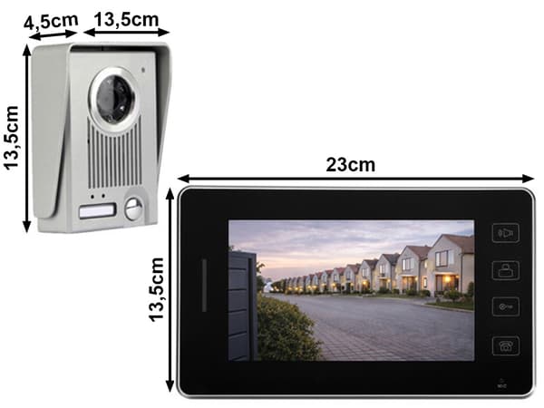 Porttelefon video kabel LCD grind Black