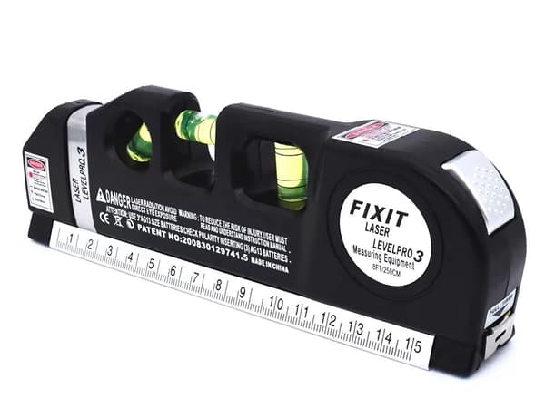 Laserpass - Med måttband 2,5 m, USB-laddning