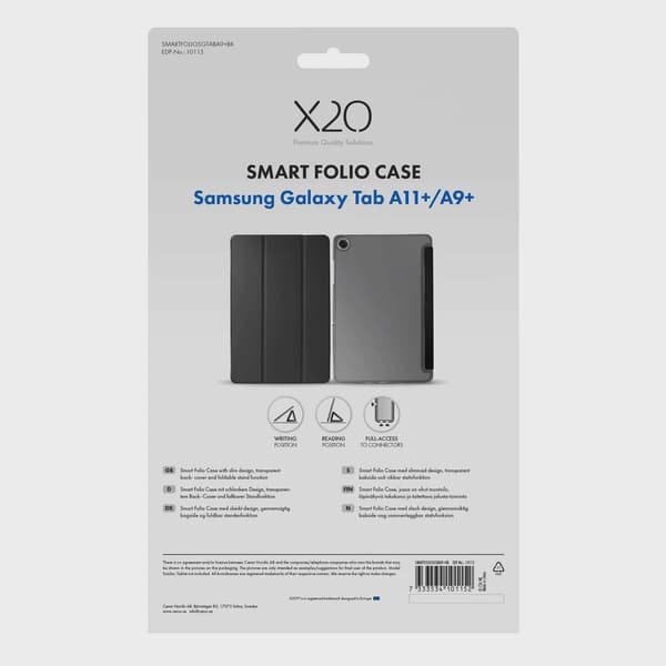 X2O Smart Folio Case Samsung Galaxy Tab A11+/A9+ Svart