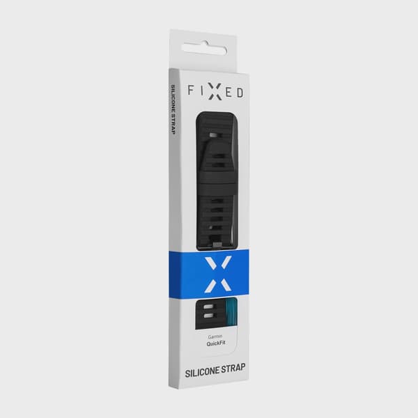 FIXED Silikonrem för Garmin QuickFit 22 mm Svart