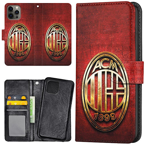 iPhone 12 Pro Max - Plånboksfodral/Skal A.C Milan multifärg