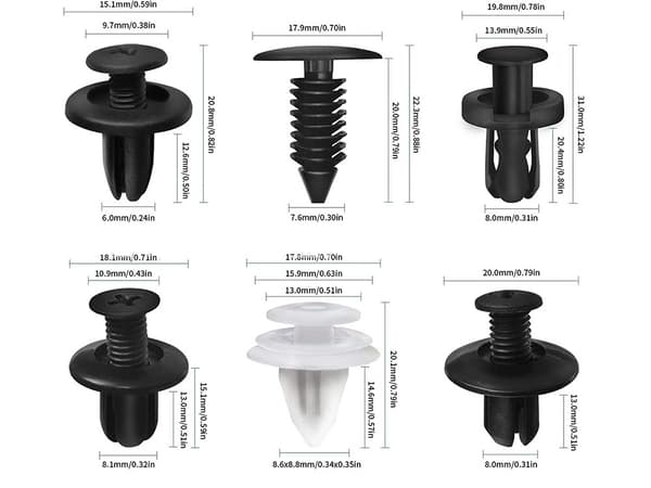 Klämmor bilklädsel - Monteringsclips 100-pack