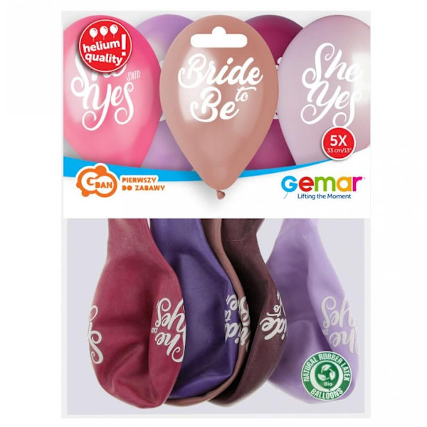 Ballonger för Jungfruavslutning, 5 st, 13 tum (33 cm)