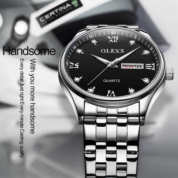 Quartz Ur / Armbåndsur - Vandtæt – Sort Black