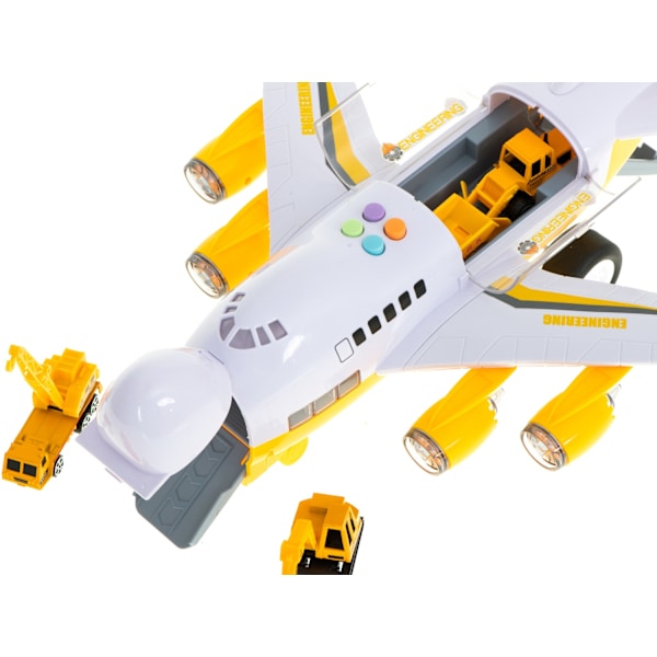 Transportflygplan + 6 bilar byggfordon sida/fram