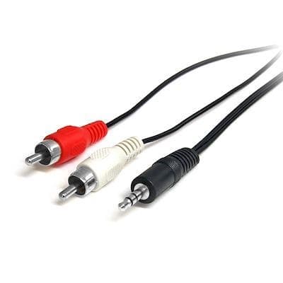 5m Lydkabel 2x RCA til 3,5mm - Han Black