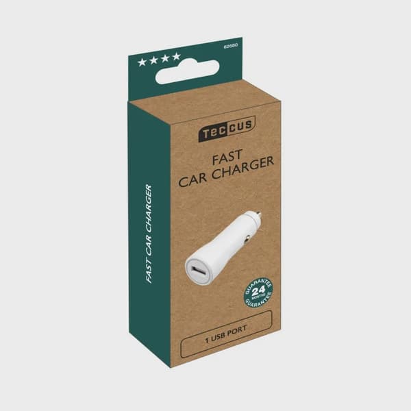 Vivanco Snabb 1xUSB Billaddare 2.1A 12/24V Vit