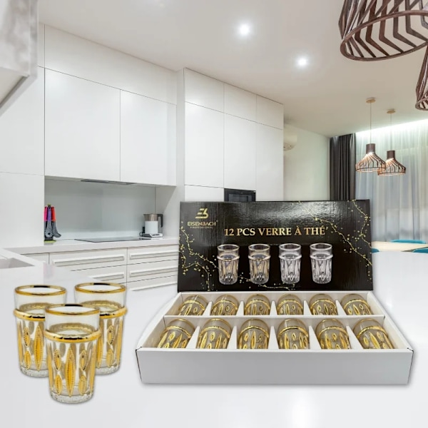 Teglas / Kaffeglas - 12 st Guld