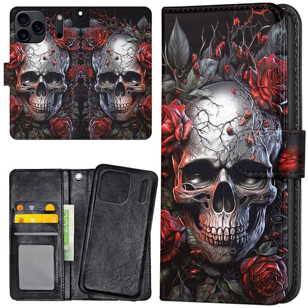 iPhone 17 / 18 Pro Max - Mobilcover/Etui Cover Skull Roses