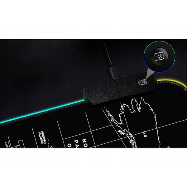 LED Gaming Musematte - Verdenskart - 80x30cm - RGB Multicolor