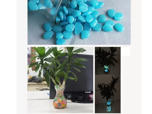 100 Pak Selvlysende Steiner - Glow in the Dark Dekorasjon Blue
