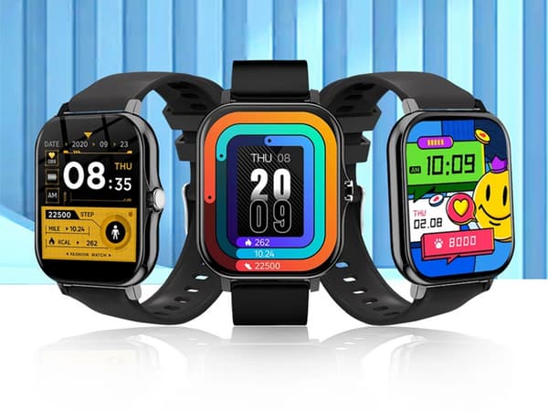 Smartklocka dam herr gummiarmband sport Bluetooth-samtal svart Black