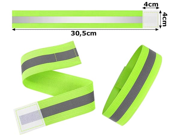 Reflekterande armband 2-pack - Gult säkerhetsband för handled eller arm