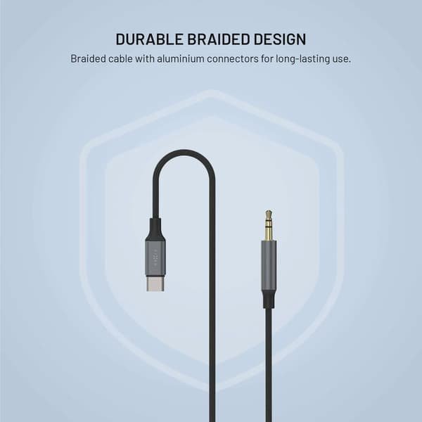 FIXED Link Premium USB-C till 3.5mm kabel 1.5m Rymdgrå