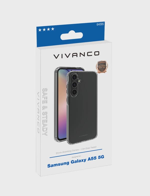 Vivanco Safe & Steady skal Galaxy A55 5G Transparent