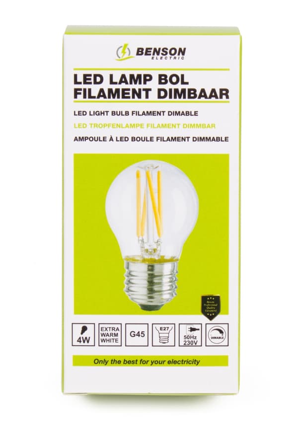 LED-glödlampa filament G45 4 W E27 dimbar