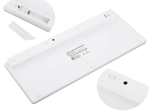 Trådlöst bluetooth-tangentbord för pc ipad mac liten slimmad lågprofil White