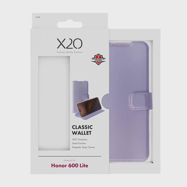 X2O Classic Wallet Plånboksfodral Honor 600 Lite Lavender
