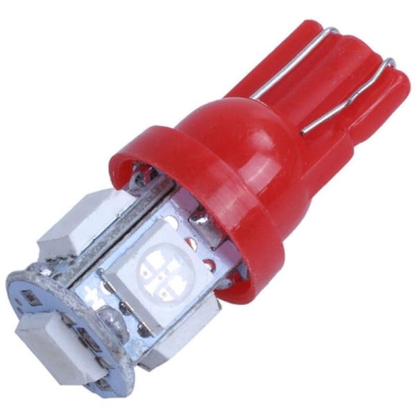10-Kpl - T10 W5W Punaiset LED-Lamput - Auton LED-Valot Red