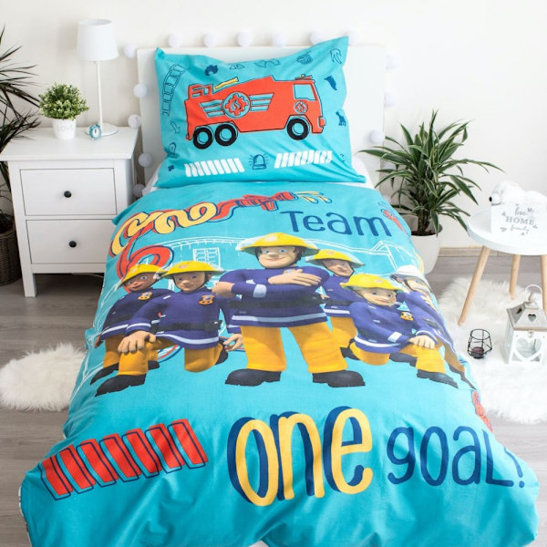 Brandset med Fireman Sam, 140×200 cm och 70×90 cm