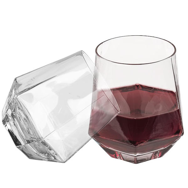 2-Pack Whiskeyglas / Cognacglas / Glas till Whiskey - Diamant Transparent