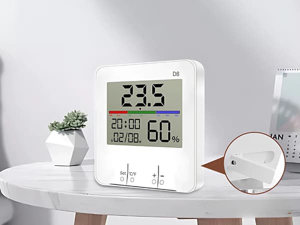 Väderstation digital - Termometer, hygrometer och klocka