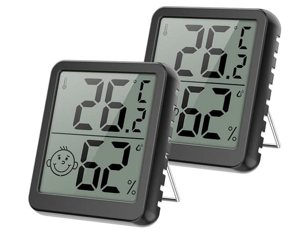 Digital termometer mini väderstation rumshygrometer batterimagnet Black