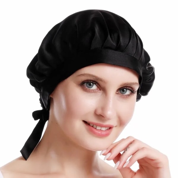 Sovesilkelue - Beskytter håret mens du sover Black