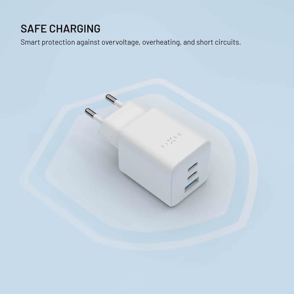 FIXED Super Fast Mini Charger 65W 2xUSB-C PD + USB-A Vit