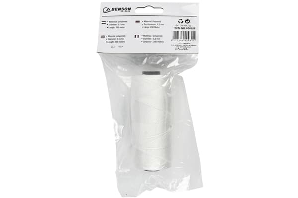 Draksnöre 0.5 mm x 200 m vit