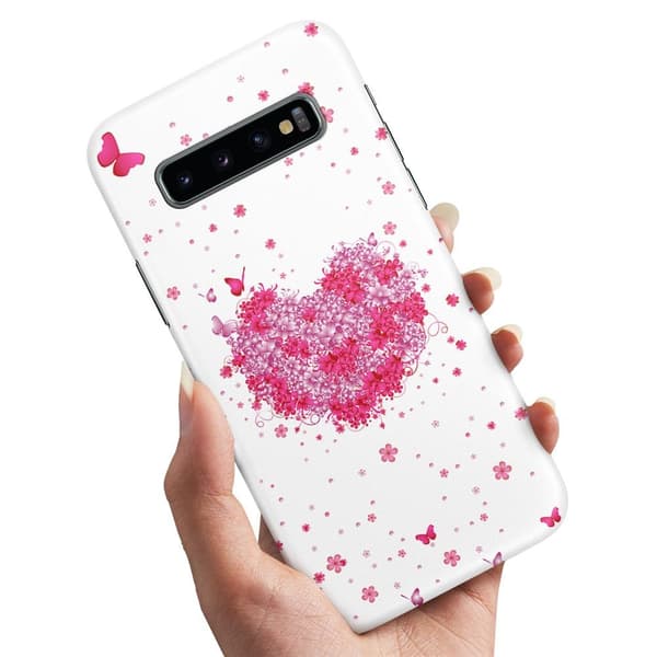 Deksel / Mobildeksel til Samsung Galaxy S10 - Blomsterhjerte
