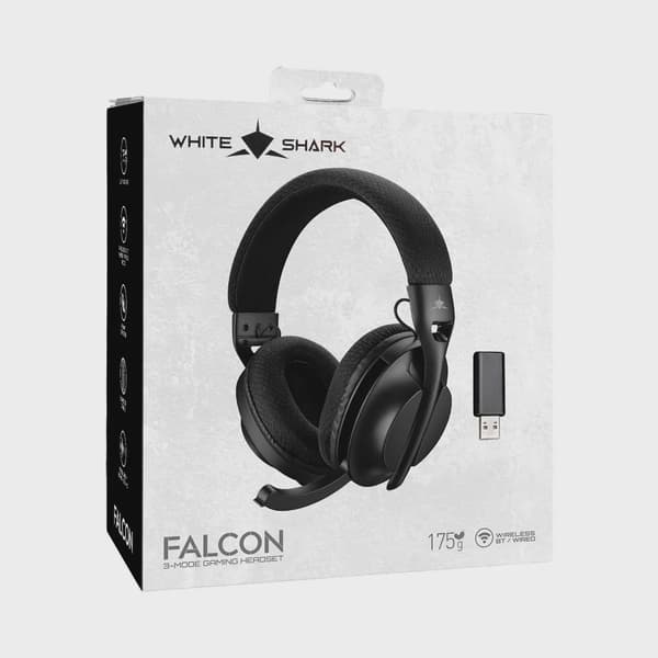 White Shark FALCON Trådlöst On-Ear Gaming Headset Svart
