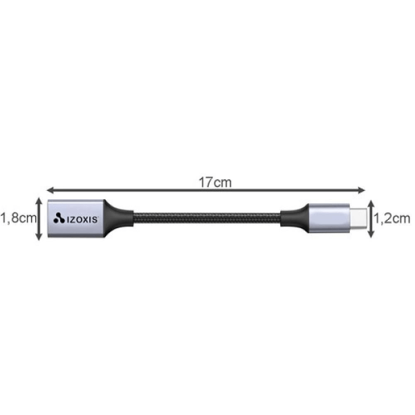 USB-C han til USB 3.0 hun - OTG Adapter Grey