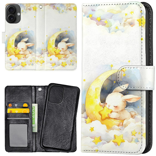 iPhone 16 Plus - Lommebok Deksel Bunny