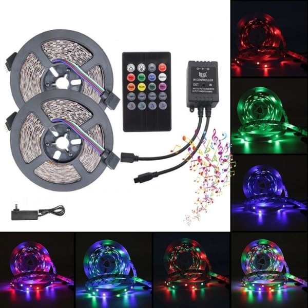 LED-Strip Lights med RGB / Ljusslinga / LED-list - 10 meter MultiColor Vattentät