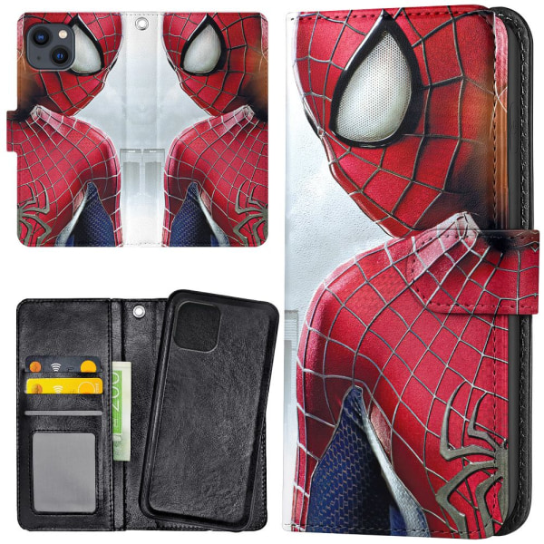 iPhone 15 Plus - Plånboksfodral/Skal Spiderman
