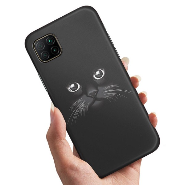 Huawei P40 Lite - Kuoret/Suojakuori Musta Kissa