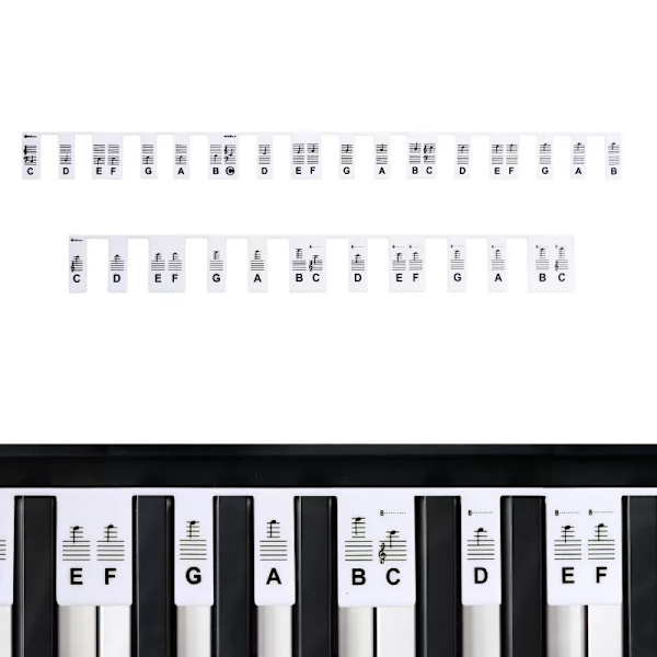 Irrotettavat Tarrat Pianoon / Kosketinsoittimeen - 61 kosketinta