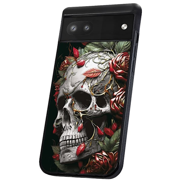 Google Pixel 6A - Deksel/Mobildeksel Skull Roses