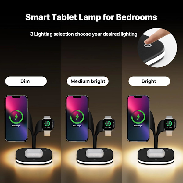 Ladestation til iPhone, Apple Watch & AirPods – Induktion Black