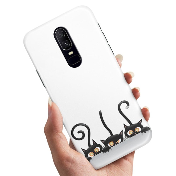 OnePlus 7 - Deksel/Mobildeksel Svarte Katter