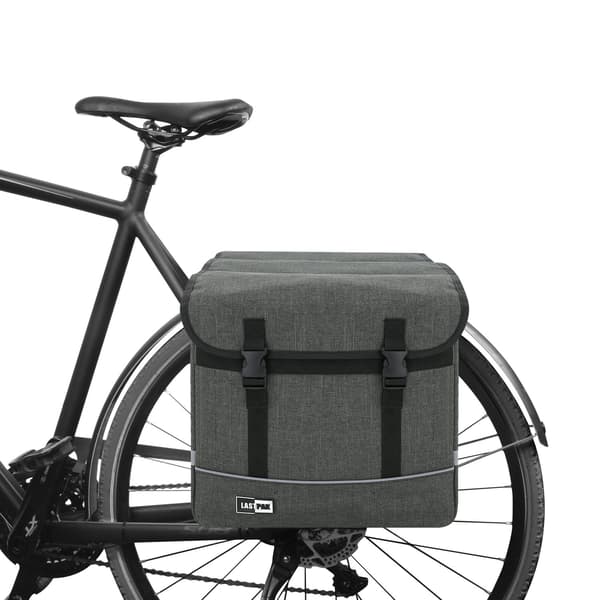 Cykelväska dubbel 35 liter canvas grå