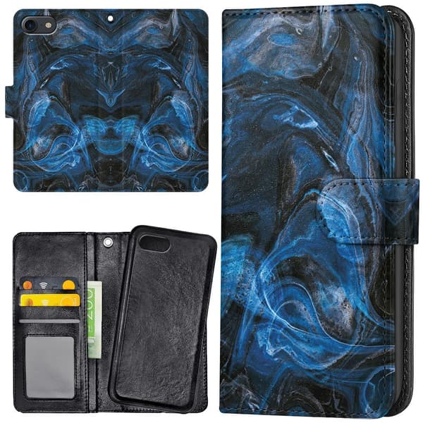iPhone 16e/17e - Lommebok Deksel Marmor